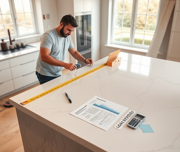 Jaka będzie cena blatu kwarcowego 8 m2 z montażem do kuchni?