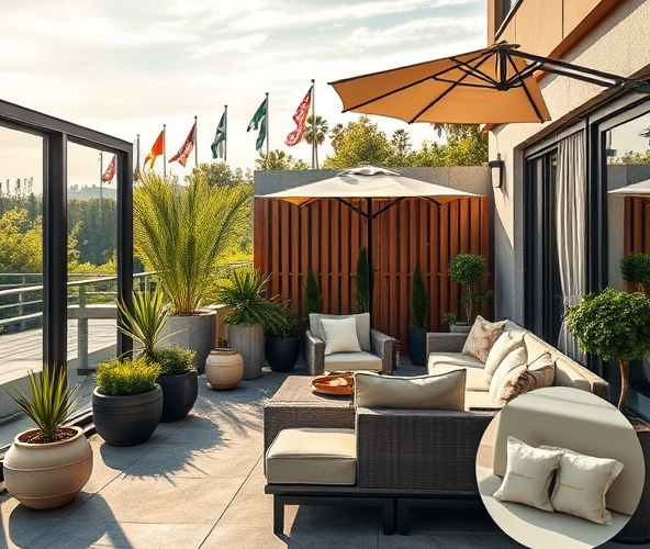 Jak zabezpieczyć taras przed wiatrem bez wiercenia, by ochronić meble?