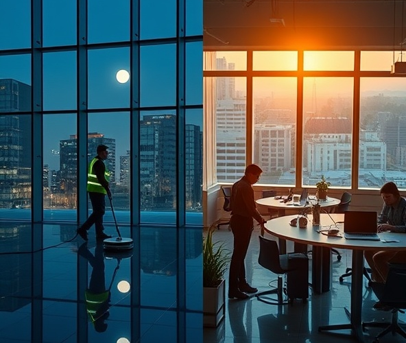 Sprzątanie biur na Dolnym Mokotowie: nocą czy w godzinach pracy?