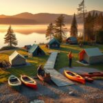 campingi nad jeziorem