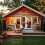 domek ogrodowy z tarasem