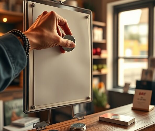 Jak właściciel małej firmy sprawdzi, czy magnes z logo utrzyma plakat?