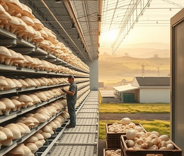 Jak zwiększyć plon w pieczarkarni w Podkarpackiem przy drogim prądzie?