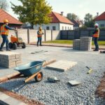 układanie kostki brukowej błonie