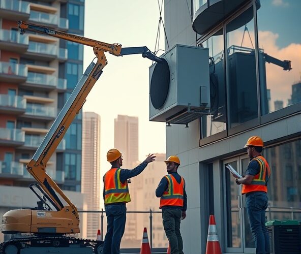 Czy wynajem mini żurawi do montażu klimatyzacji wymaga pozwolenia?