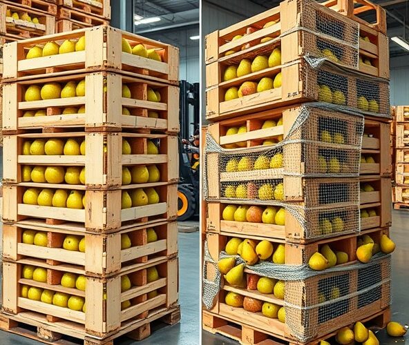 Jak układać skrzyniopalety na gruszkę, by zmniejszyć uszkodzenia?