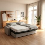 łóżko rozkładane z materacem