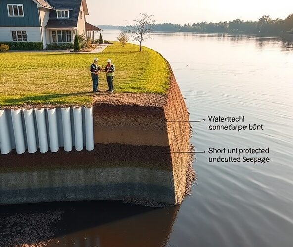 Czy ścianka szczelna z grodzicami PCV ograniczy podmywanie skarpy na działce nad rzeką?